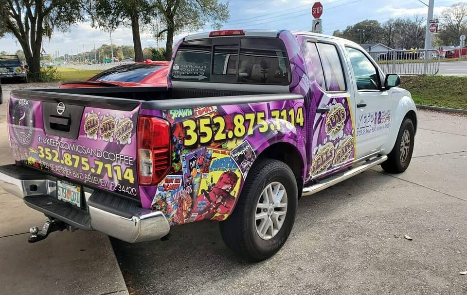 Keep Comics and Coffee Partial Vehicle Wrap