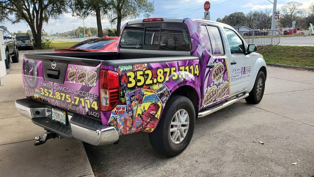 Keep Comics and Coffee Partial Vehicle Wrap